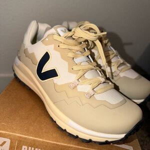 Veja Cream and Navy Running/hiking Shoes